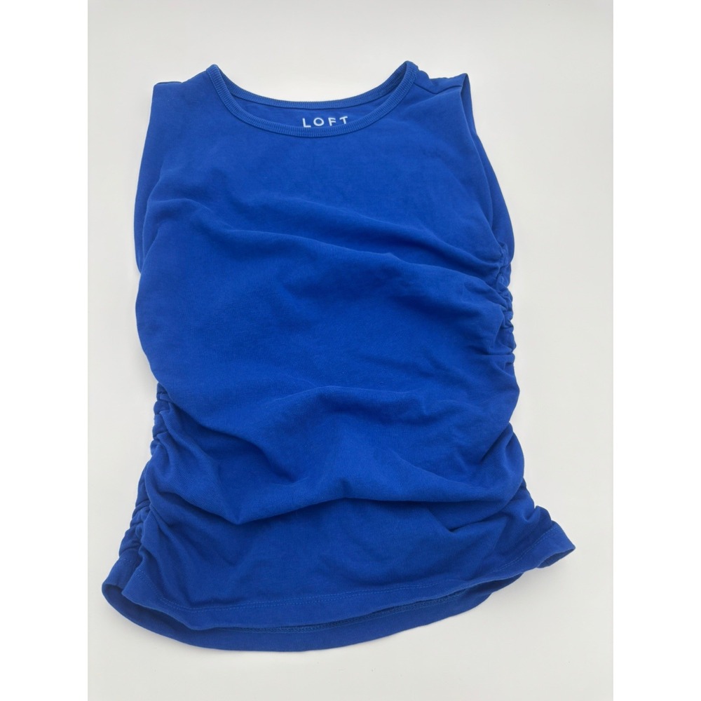 Loft ROYAL BLUE Ruched Sides Tank Top Womens Size XXS Business Casual
